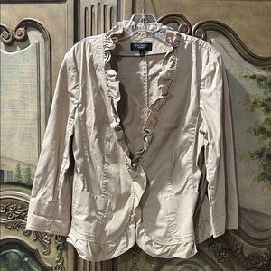 Talbots Tan Blazer with Ruched Detailing